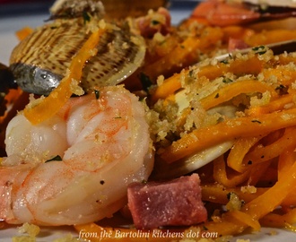 The Spiralizer Chronicles, Chapter 2: Butternut Squash “Noodles” with Pancetta, Clams and Shrimp