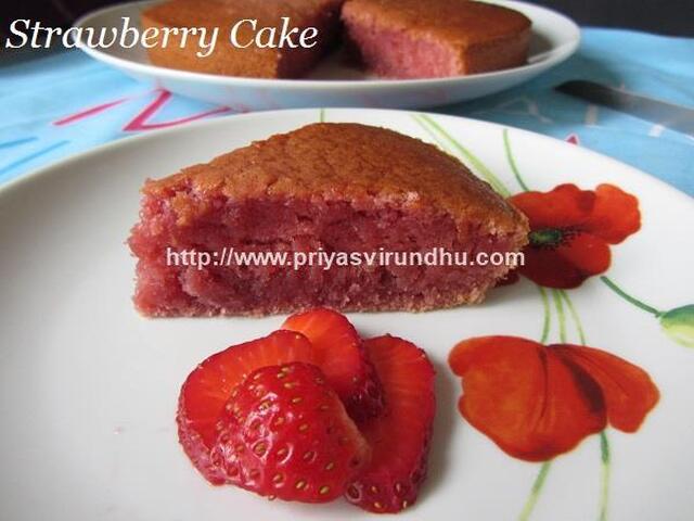 Strawberry Cake – Eggless & Butterless Strawberry Cake