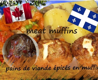 Recette de muffins pains de viande fourrés au fromage (Quebec, Canada)