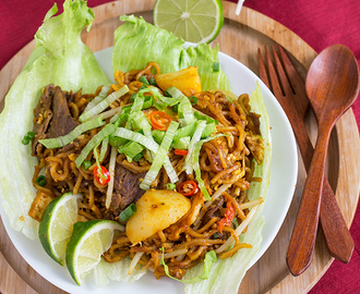 Sweet and Spicy Beef Mee Goreng (Indian-style Fried Noodles)