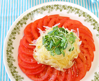 「５分でもう１品野菜のおかず」に掲載！新玉ねぎとトマトの柚子胡椒マリネサラダ
