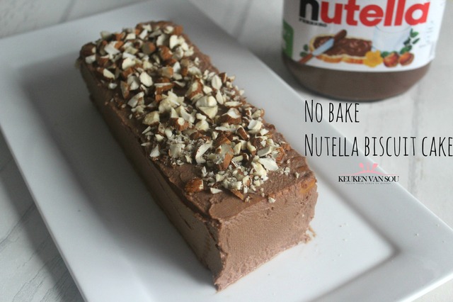 No bake Nutella biscuit cake