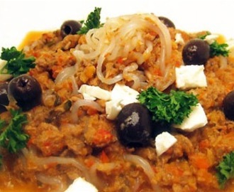 Dietnudlar med tonfisk och oliver
