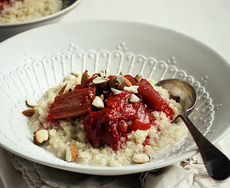quinoa porridge w/ roasted strawberry rhubarb compote recipe