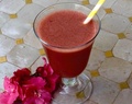 Smoothie fraise/rhubarbe (pour 1 grand verre)