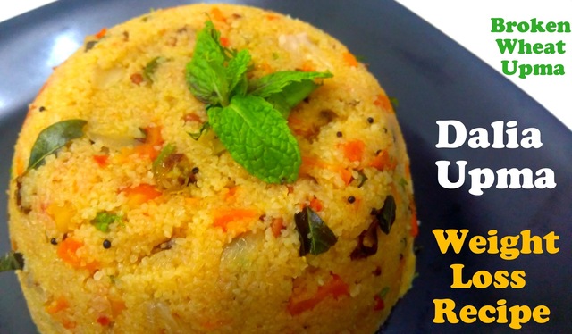 Dalia Upma - Broken Wheat Upma - Cracked Wheat Upma - Daliya for weight loss recipe