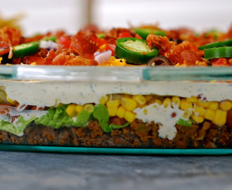 layered taco salad {in a cake pan}