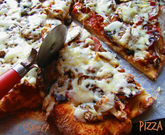 Pirova pizza sa šunkom, pancetom i sirom :: Spelt pizza with prosciutto and pancetta