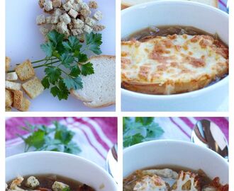 French Onion Soup – Three different toppings!