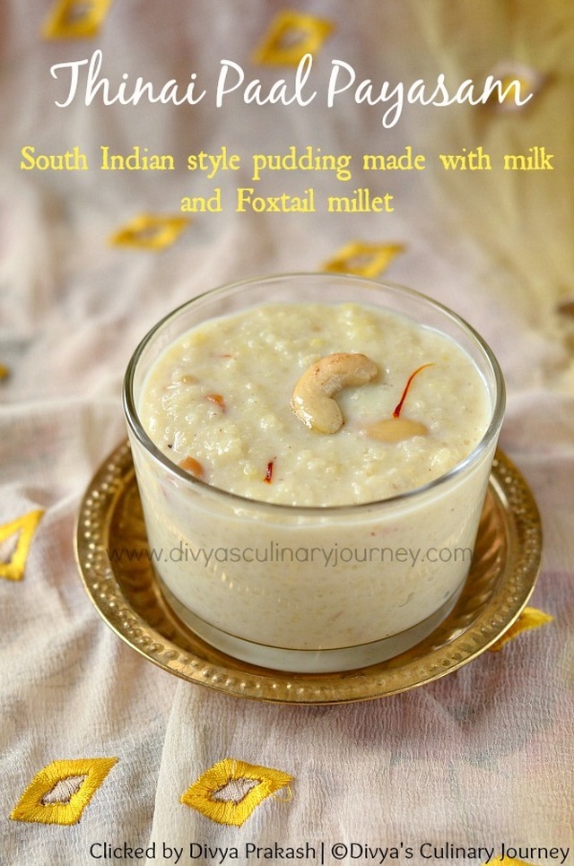 Thinai Paal Payasam | Foxtail Millet Milk Kheer | Millet Milk Pudding