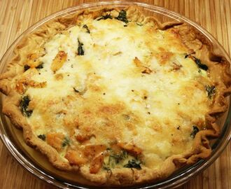 Smoked Salmon, Kale and Dill Quiche with Sour Cream Shortcrust