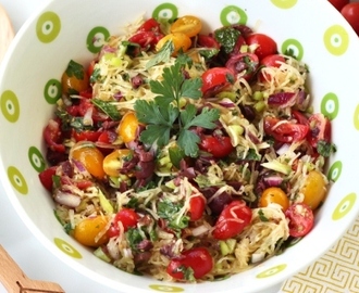 Mediterranean Spaghetti Squash Salad – Gluten-Free + Vegan