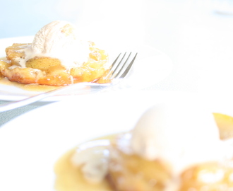 dessert for two: pears and pastry