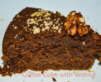 Wheat Coffee Cake with Walnuts (Eggless, Milkless, Butterless)