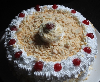Eggless White Forest Cake Recipe
