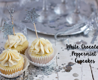 New Year Special: Peppermint White Chocolate Cupcakes: Vanilla Bean Cupcakes with Peppermint White Chocolate Ganache Whipped Buttercream Frosting