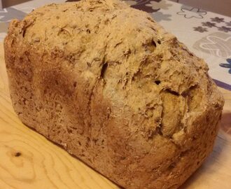 Pane integrale con semi di lino nella macchina del pane