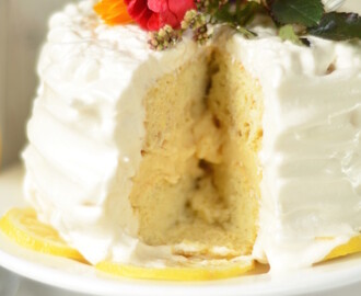 Paleo Lemon Cake with Lemon Curd and Meringue Frosting – guest post from Kaylie of Joyful Bite
