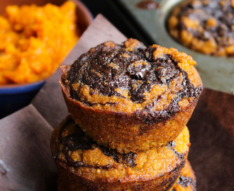Paleo Pumpkin Muffins with a Chocolate Swirl + Video