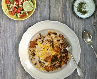 Spiced Persian Rice with Chicken and Green Beans (Lubia Polo)