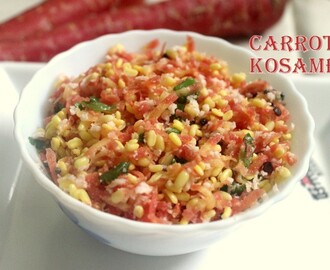 Carrot moong dal salad recipe – How to make carrot kosambari recipe – salad recipes