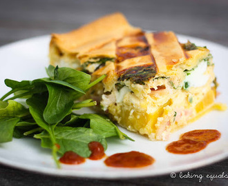 It's that time again: Bacon and Egg Pie with Kumara and Caramelized Onions