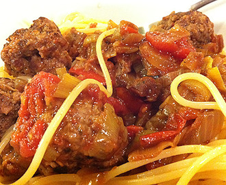 Venison meatballs and spaghetti