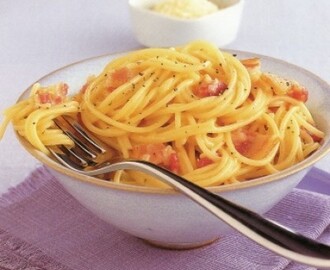 Recept voor Spaghetti met eieren, bacon en room
