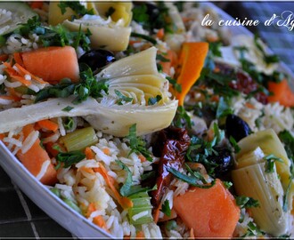 salade tiède de riz aux légumes
