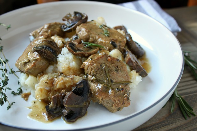 Instant Pot Pork Medallions with Herbs and Mushrooms