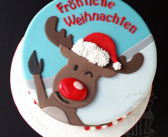 Rudolph the red-nosed reindeer - Weihnachtstorte mit Rentier