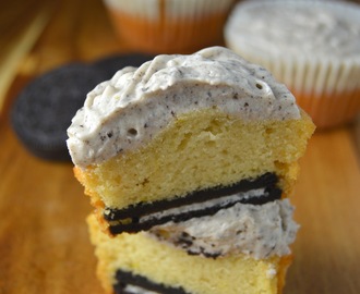 Oreo Surprise Cupcakes with Cookies and Cream Frosting