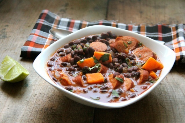 Smoky Black Bean & Sweet Potato Soup