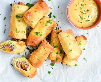 Corned Beef and Cabbage Egg Rolls with Homemade Beer Mustard