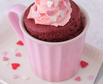 Red Velvet mug-cake voor Valentijn