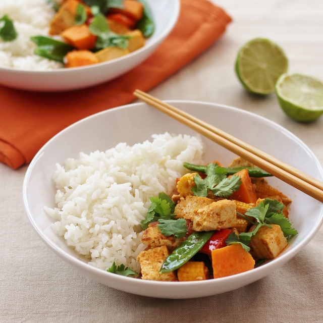 Thai Red Tofu and Sweet Potato Curry (Vegan)