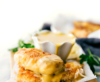 Baked Coconut Crusted Chicken with a Creamy Honey Mustard Dipping Sauce (Video)