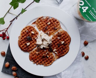 Gluten Free Oat Waffles with Gingerbread Ice Cream