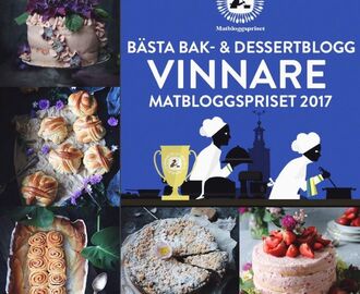 Vinnaren av Matbloggspriset Bästa Bak- och Dessertblogg 2017