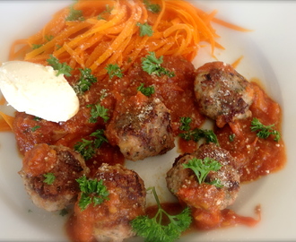 Tuscan Meatballs with Carrot ‘Pasta’