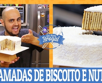 COMO FAZER TORTA COM 100 CAMADAS DE BISCOITO E NUTELLA | Torta Zebrada | Ana Maria Brogui #429