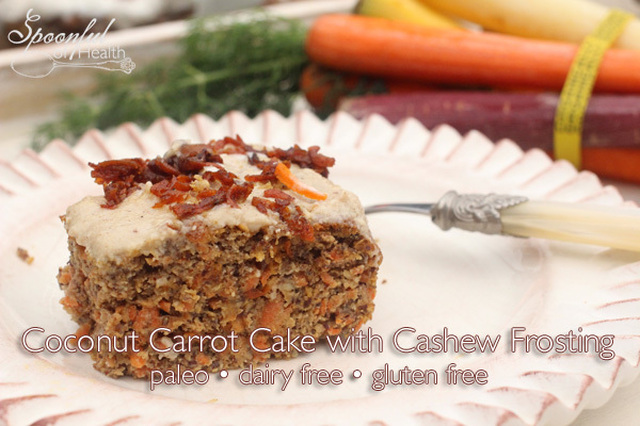 Coconut Carrot Cake with Cashew Frosting {paleo, refined sugar, dairy & gluten free}