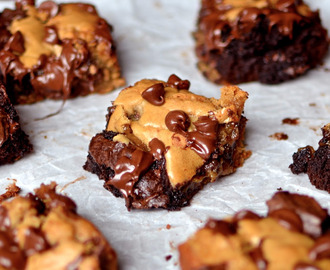 Choklad brownies med chocolate chip cookies!
