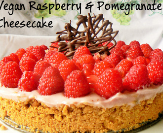 Vegan Raspberry & Pomegranate Cheesecake (Soyfree)