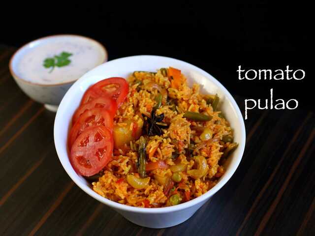 tomato pulao recipe | tomato bath recipe | south indian tomato rice
