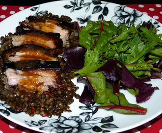 November 2001 - Launch Issue - Crispy Pork Belly with Spiced Lentils
