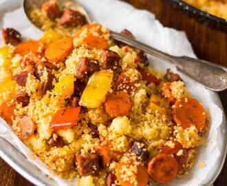 Roasted Vegetable Couscous with Chorizo