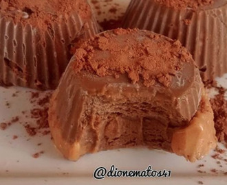 Receita de bombom fit gelado de chocolate com amendoim | Sem glúten e lactose