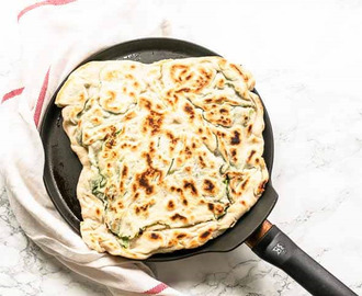 Gozleme flatbread with spinach and feta
