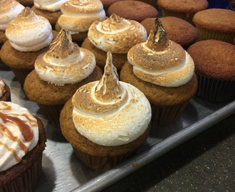 Sweet Potato Cupcakes with Toasted Marshmallow Frosting